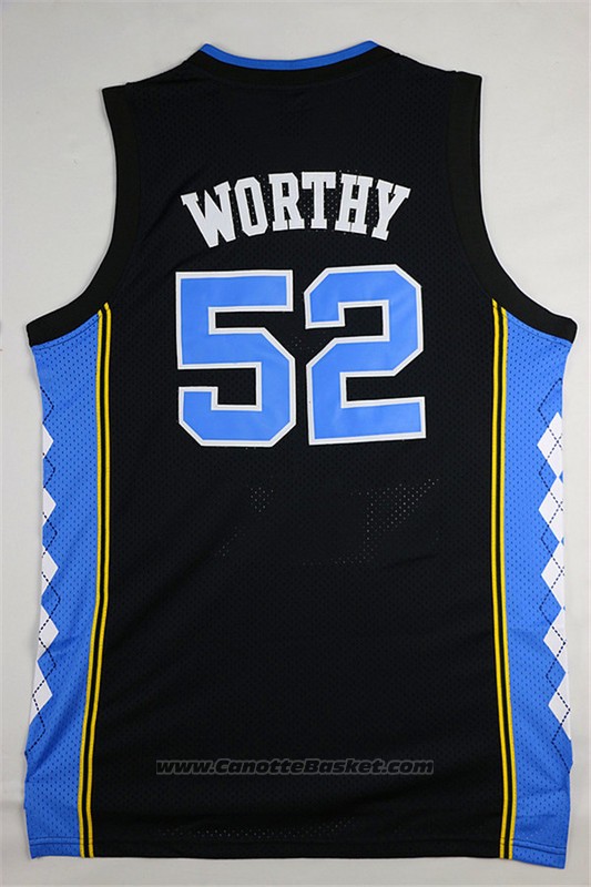 Maglia NCAA North Carolina Tar Heels James Worthy #52 Nero